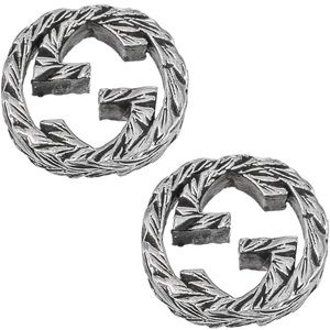 Gucci 457109 Interlocking G Sterling Silver Earrings